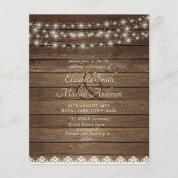 Budget Rustic Lights Mason Jars Lace Wood Wedding