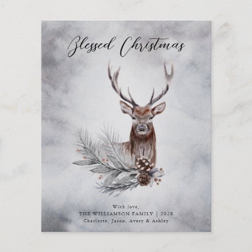 Budget Rustic Majestic Winter Deer Christmas Card  Flyer