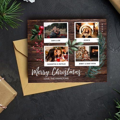 Budget Rustic Merry Christmas Instant Multi Photo Flyer