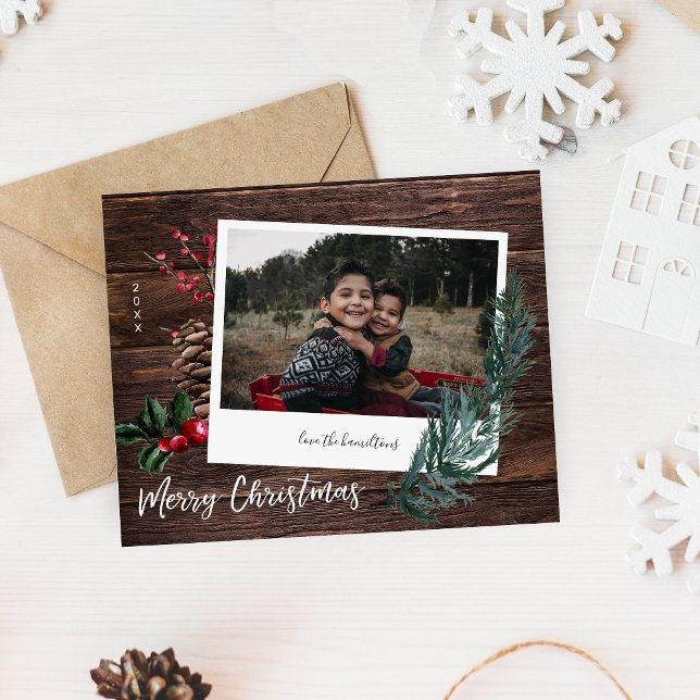 Budget Rustic Merry Christmas Wood & Instant Photo Flyer (Creator Uploaded)