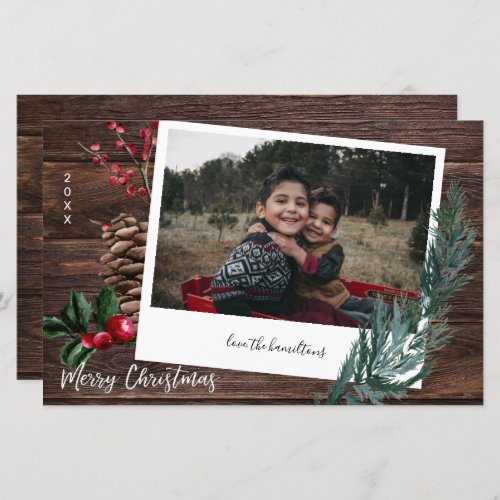 Budget Rustic Merry Christmas Wood Instant Photo L