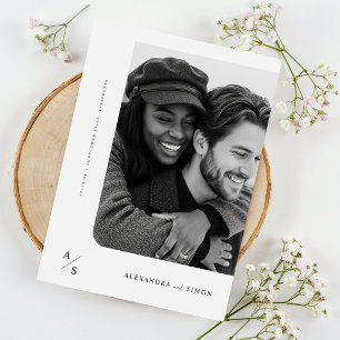 Budget Rustic Minimalist Photo Wedding Invitation