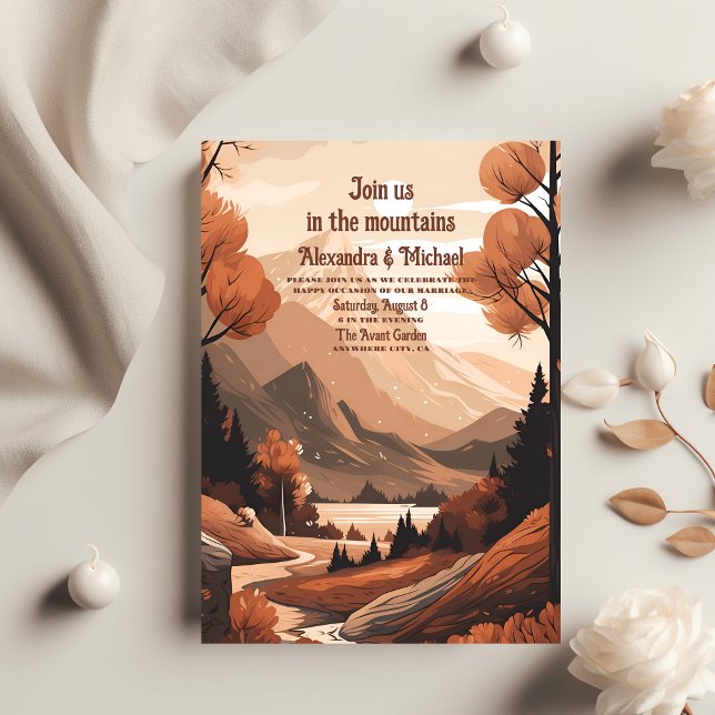 Budget Rustic Mountain Forest Evergreen Wedding Flyer (Creator Uploaded)