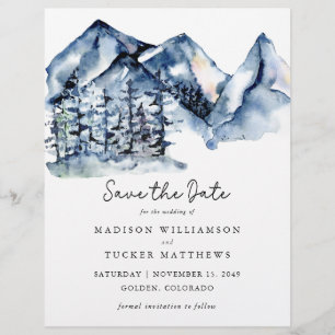 Budget Rustic Mountain Photo Save the Date  Flyer