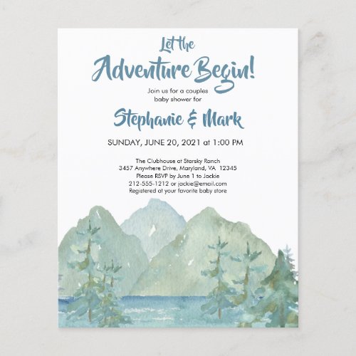 Budget Rustic Mountains Adventure Baby Shower