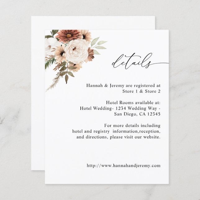 Budget Rustic Neutral Boho Floral (Front/Back)