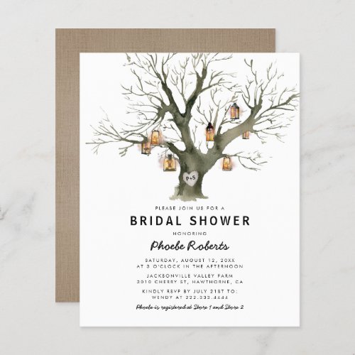 Budget Rustic Oak Tree Bridal Shower Invitation