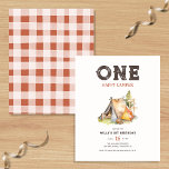 Budget Rustic One Happy Camper 1st Birthday Invite<br><div class="desc">Budget Rustic One Happy Camper 1st Birthday Invite</div>