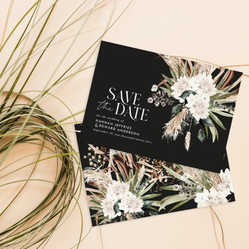  budget rustic pampas eucalyptus save the date note card