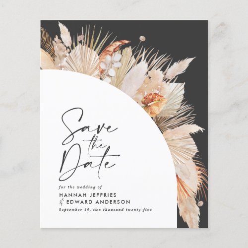 budget rustic pampas grass wedding save the date