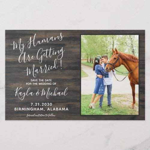 Budget Rustic Pet Wedding Horse Save The Date 