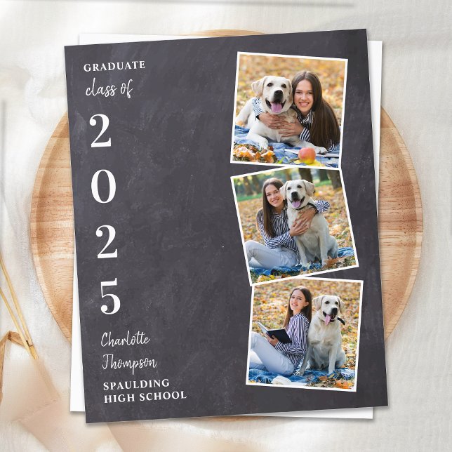 Budget Rustic Photo Collag Graduation Announcement (Creator Uploaded)