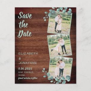 Budget Rustic Photo Collage Greenery Save The Date
