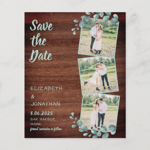 Budget Rustic Photo Collage Greenery Save The Date