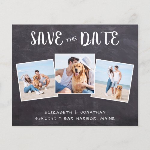 Budget Rustic Photo Collage QR Code Save The Date