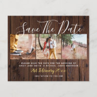 Budget Rustic Photo Collage Save The Dates Wood
