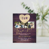 Budget Rustic Photo Collage Wedding Invitations (Standing Front)