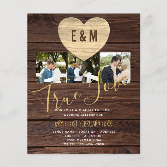 Budget Rustic Photo Collage Wedding Invitations