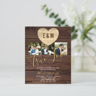 Budget Rustic Photo Collage Wedding Invitations