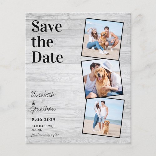 Budget Rustic Photo Collage Wood Save The Date