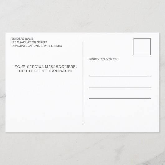 Budget Rustic Photo Graduation Announcement (Back)