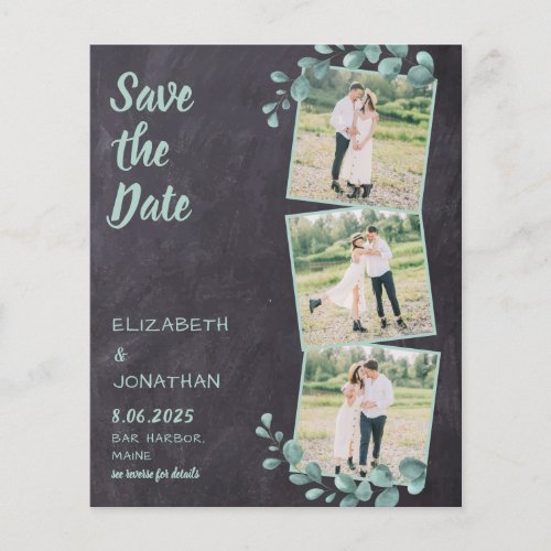 Budget Rustic Photo Greenery QR Code Save The Date