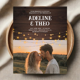 Budget Rustic Photo Wedding Flyer