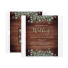 Budget Rustic QR Code Botanical Wedding Invitation