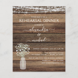 Budget Rustic Rehearsal Dinner Lights Invitation | Zazzle