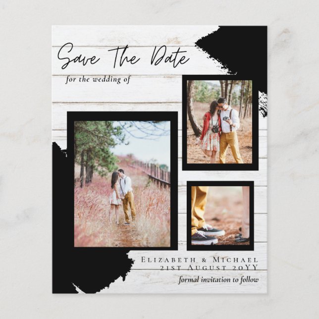 BUDGET RUSTIC SAVE the DATE Engagement THIN Flyer (Front)