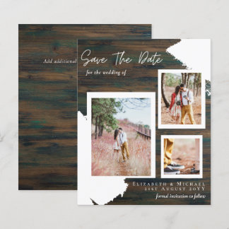 BUDGET RUSTIC SAVE the DATE Engagement Woodland