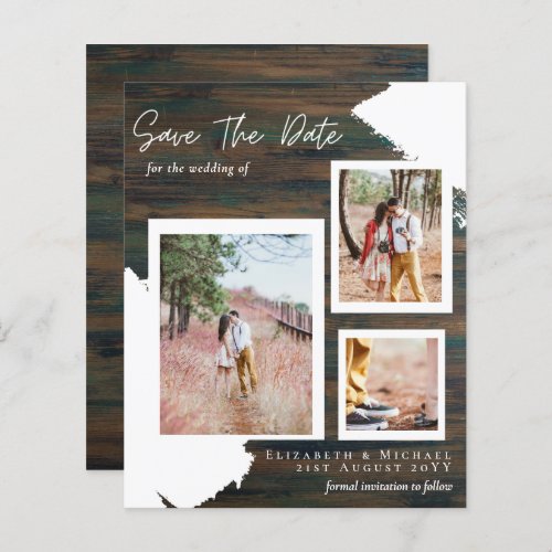 BUDGET RUSTIC SAVE the DATE Engagement Woodland