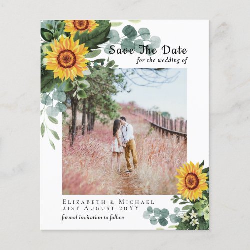 BUDGET RUSTIC SAVE the DATE Rustic Sunflowers THIN Flyer