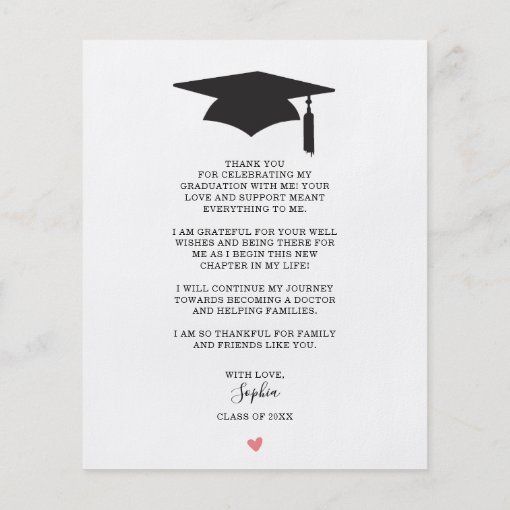 Budget Rustic Script Graduation Thank You Cards Flyer | Zazzle