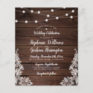 Budget Rustic Script Lights & Lace Photo Wedding
