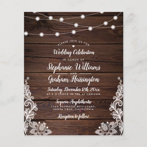 Budget Rustic Script Lights  Lace Photo Wedding