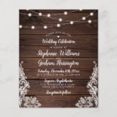 Budget Rustic Script String Lights & Lace Wedding (Front)
