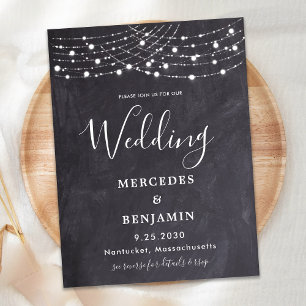 Budget Rustic Slate String Lights QR Code Wedding