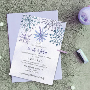 Budget Rustic Snowflakes Winter Wedding Invitation