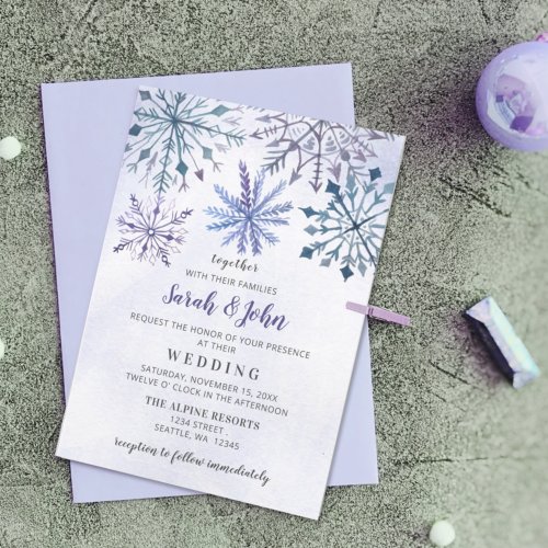 Budget Rustic Snowflakes Winter Wedding Invitation