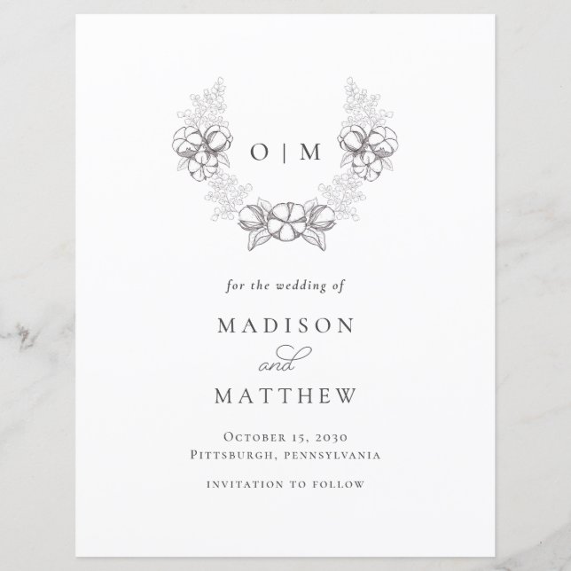 Budget Rustic Southern Cotton Save the Date (Front)