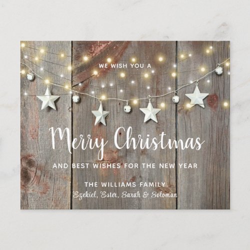 Budget Rustic Stars and String Lights on Barnwood  Flyer