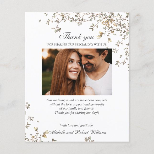 BUDGET RUSTIC Summer Spring Photo THANK YOU (Front)