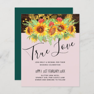 Budget Rustic Summer Sunflowers Floral Wedding