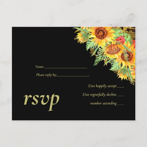 Budget Rustic Summer Sunflowers Floral Wedding  Invitation Postcard