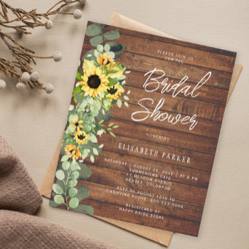 Budget Rustic Sunflower Bridal Shower Invitation by invitations_kits at Zazzle