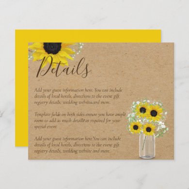 BUDGET Rustic Sunflower Wedding Details Enclosure