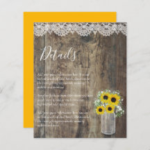 BUDGET Rustic Sunflower Wedding Details Enclosure