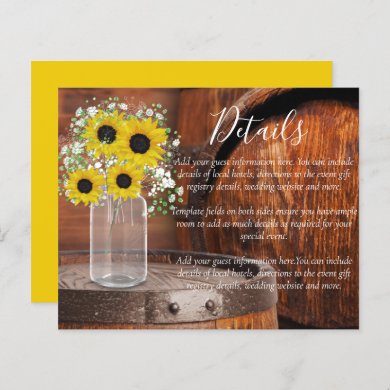 BUDGET Rustic Sunflower Wedding Details Enclosure