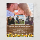 Budget Rustic Sunflower Wedding Invites (Front)